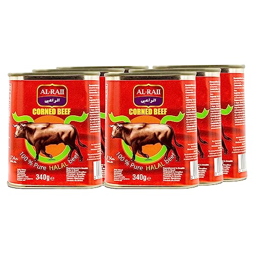 Al Raii - Corned Beef Halal 340 g - gepökeltes Rindfleisch zerkleinert - im eigenen Saft gekocht (6 x 340 g) von Generisch