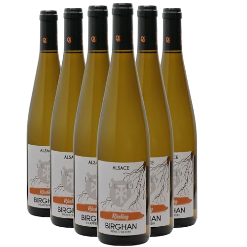 Alsace Riesling Weißwein 2022 - Bio - Birghan - g.U. - Elsass Frankreich - Rebsorte Riesling - 6x75cl von Generisch