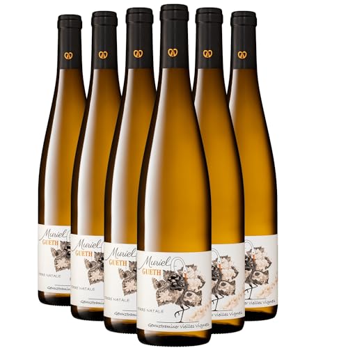 Alsace Terre Natale Gewurztraminer Vieilles Vignes Weißwein 2022 - Bio - Domaine Gueth - g.U. - Elsass Frankreich - Rebsorte Gewurztraminer - 6x75cl von Generisch