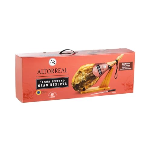 Altorreal Serrano Gran Reserva Schinken, 6,5 kg, mit Schinkenmesser und Halter von Generisch