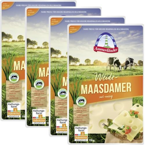 Ammerlaander Weide-Maasdammer zart-nussig Käse 150 gramm, 4er von Generisch