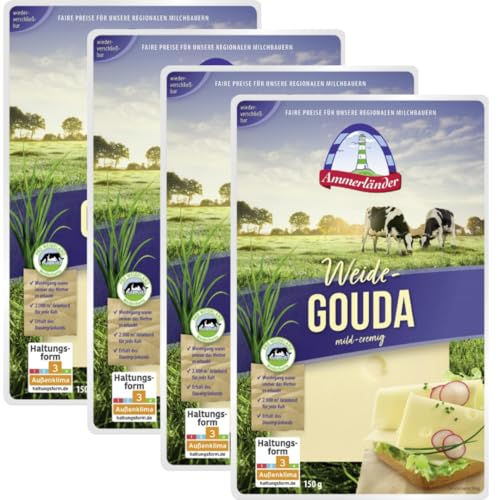 Ammmerlander Weide-Gouda mild-cremig Gouda Käse 150 gramm, 4er von Generisch