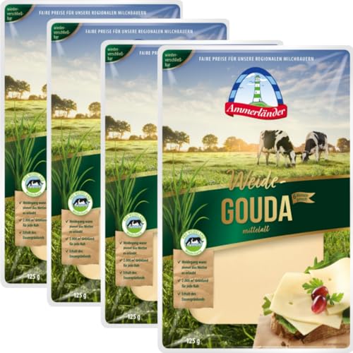 Ammmerlander Weide-Gouda mittelalt Gouda Käse 125 gramm, 4er von Generisch