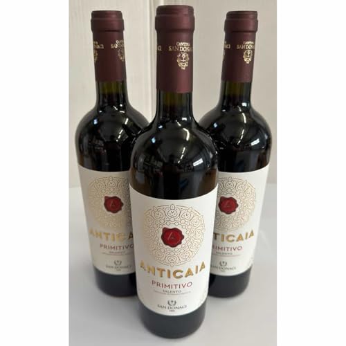 Anticaia Primitivo Rotwein aus Salento, Italien, 3 Flaschen à 0,75 l von Generisch