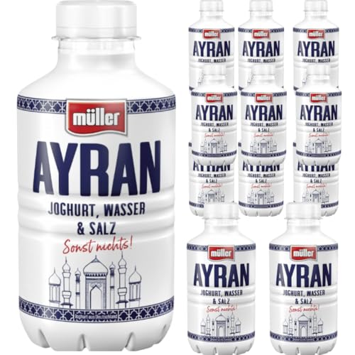 Ayran (Einweg) Joghurtgetränk Ayran Joghurt-Drink Nach Anatolischer Art, Sonderproduktionsgetränk Türkisches Erfrischungsgetränk aus Joghurt und Wasser 500 Mililiter, 12 Er (ink pfand) von Generisch