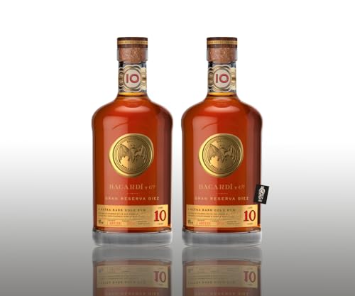 Bacardi 10 Years Gran Reserva Ultra Rare Gold Rum 0,7l (40% vol.) inkl. Mixcompany Postkarte- [Enthält Sulfite] von Generisch