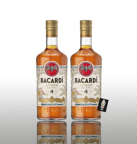 Bacardi Anejo 4 Cuatro goldener Rum Bahamas 1l (40% vol.) inkl. Mixcompany Postkarte- [Enthält Sulfite] von Generisch