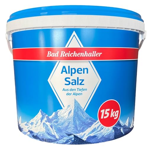 Bad Reichenhaller - AlpenSalz Markensalz 15 kg Eimer (64043) - Aus den Tiefen der Alpen ideal zum Kochen und Würzen - Reines Salz ohne Jod, Fluorid und Folsäure von Generisch