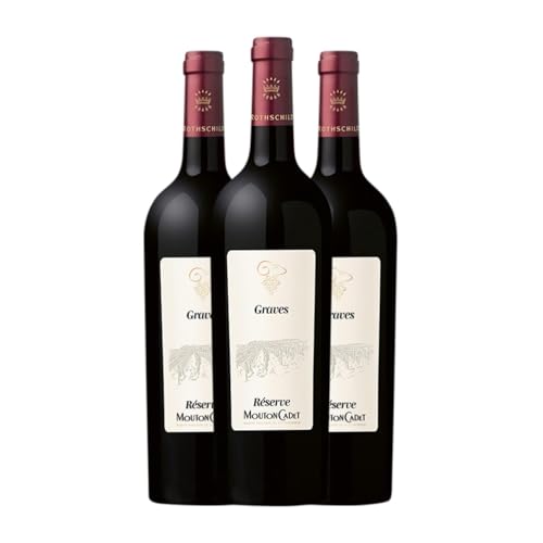 Barons de Rothschild Mouton Cadet Rouge Graves Reserve 75 cl Rotwein (Karton mit 3 Flaschen von 75 cl) von Generisch