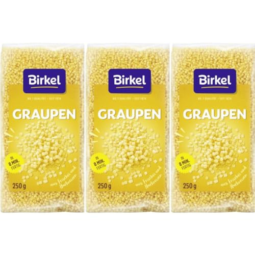 Birkel's No. 1 Graupen Pasta Nudeln 250 gramm x 3 Stück mit Pufai Grocery von Generisch