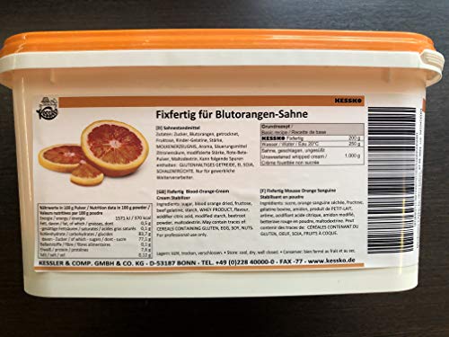 Blutorange Kessko Sahnefond 900 g, Sahnestand, Sahnesteif, Sahne 0,9 kg (Blutorange) von Generisch