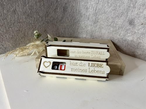 Box Geschenkidee liebe meines Lebens Zufall Liebeserklärung Geschenkbox Mitbringsel kleinigtkeit (zusammengebaut +Schokoriegel - bist der beste Zufall in meinem Leben) von Generisch