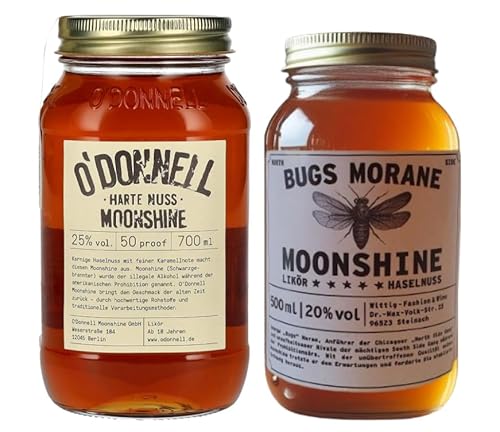 Bugs Morane & O`Donnell Moonshine I Gangs of Chicago - Edition I Premium Schnaps nach Amerikanischer Tradition | vegan | natürliche Zutaten | Geschenkidee (Harte Nuss/North Side Nuts) von Generisch