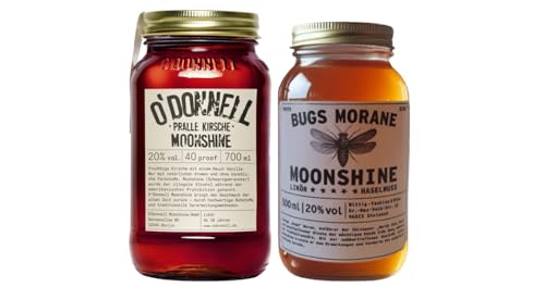 Bugs Morane & O`Donnell Moonshine I Gangs of Chicago - Edition I Premium Schnaps nach Amerikanischer Tradition | vegan | natürliche Zutaten | Geschenkidee (North Side Nuts/Pralle Kirsche) von Generisch