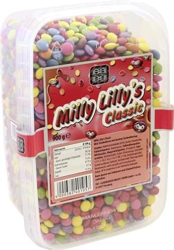 Bunte Schoko-Linsen 900g Milly Lilly´s Mini Schokolinsen Großpackung Süßigkeiten Schokolade Bonbons Dose für Gastronomie & Großverbraucher von Generisch