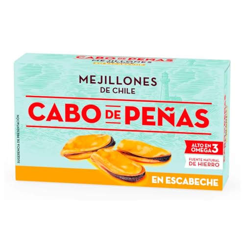 CABO DE PEÑAS Chilenische Miesmuscheln in Escabeche 45 g. 9er-Packung. von Generisch