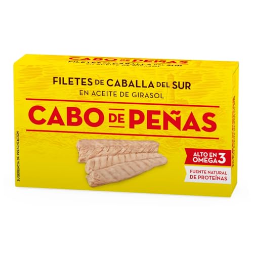 CABO DE PEÑAS Südmakrele in Sonnenblumenöl, Filets, Dose 53 g. 9er-Pack von Generisch