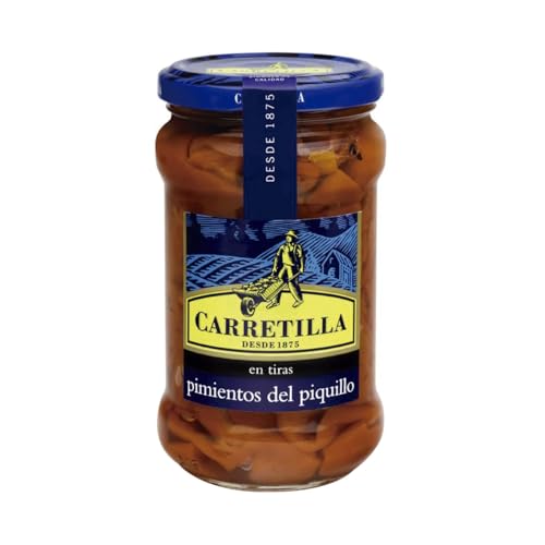 CARRETILLA Piquillo-Paprika in Streifen 225 g Glas 3er Pack von Generisch