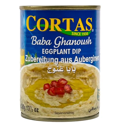 CORTAS - Original arabisches Baba Ghanoush Auberginendip in 380 g Dose - Auberginenpüree typisch orientalische Spezialität ideal zum Dippen oder als Brotaufstrich aus Libanon von Generisch