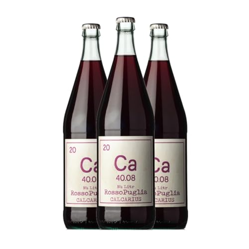 Calcarius Rosso Nù Litr Negroamaro Puglia 1 L Rotwein (Karton mit 3 Flaschen von 1 L) von Generisch