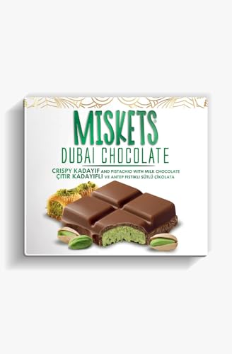 CandyFox.de | Miskets - Dubai Schokolade knuspriger Kadayif und Pistazienfüllung mit Milchschokolade (Palette) von Generisch