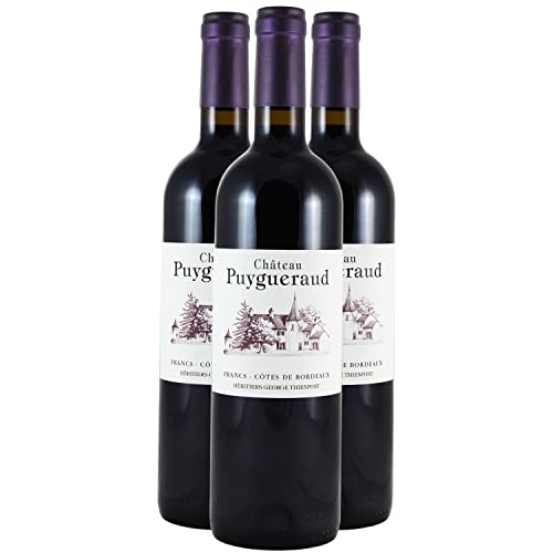 Château Puygueraud Rotwein 2019 - g.U. Côtes de Bordeaux - Bordeaux Frankreich - Rebsorte Cabernet Franc, Cabernet Sauvignon, Merlot - 3x75cl von Generisch