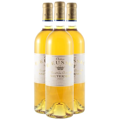 Château Rieussec Weißwein 2002 - g.U. Sauternes süßer - Bordeaux Frankreich - Rebsorte Sémillon, Sauvignon Blanc, Muscadelle - 3x75cl - 17/20 Jancis Robinson von Generisch