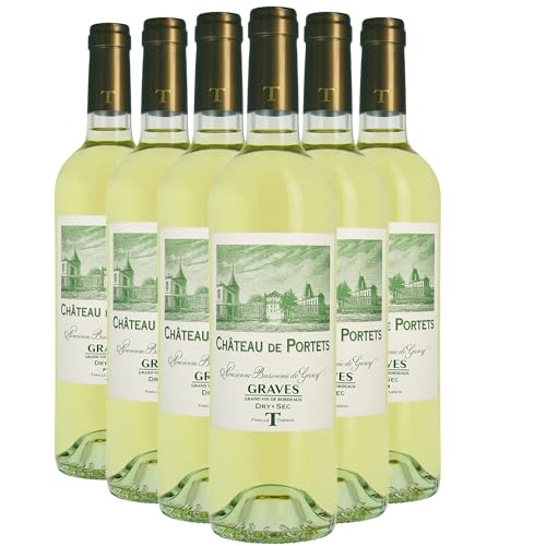 Château de Portets Weißwein 2022 - g.U. Graves - Bordeaux Frankreich - Rebsorte Sémillon, Sauvignon Blanc, Muscadelle - 6x75cl von Generisch