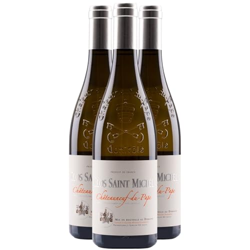 Châteauneuf-du-Pape Clos Saint Michel Tradition Weißwein 2022 - Bio - Vignobles Guy Mousset et Fils - g.U. - Rhonetal Frankreich - Rebsorte Grenache Blanc, Roussanne, Clairette - 3x75cl von Generisch