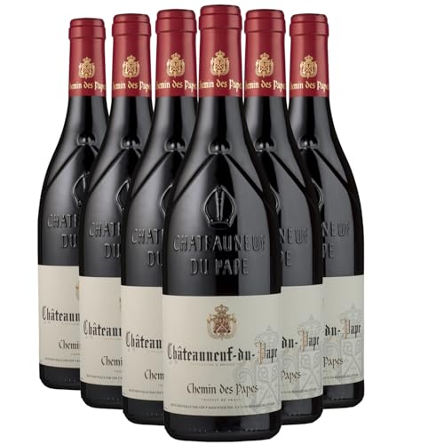 Châteauneuf-du-Pape Rotwein 2022 - Chemin des Papes - g.U. - Rhonetal Frankreich - Rebsorte Grenache, Syrah, Mourvèdre - 6x75cl von Generisch