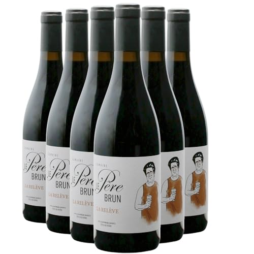 Côtes du Rhône La Relève Rotwein 2023 - Domaine Le Père Brun - g.U. - Rhonetal Frankreich - Rebsorte Grenache, Syrah, Mourvèdre - 6x75cl von Generisch