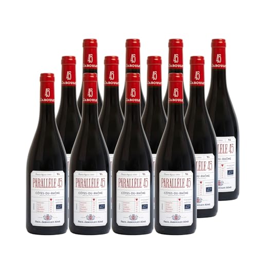 Côtes du Rhône Parallèle 45 Rotwein 2023 - Bio - Paul Jaboulet Ainé - g.U. - Rhonetal Frankreich - Rebsorte Syrah - 12x75cl von Generisch