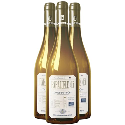 Côtes du Rhône Parallèle 45 Weißwein 2022 - Bio - Paul Jaboulet Ainé - g.U. - Rhonetal Frankreich - Rebsorte Marsanne, Roussanne, Viognier - 3x75cl von Generisch