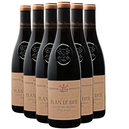 Côtes du Rhône Villages Plan de Dieu Rotwein 2023 - Terroir Daronton - g.U. - Rhonetal Frankreich - Rebsorte Grenache, Syrah - 6x75cl von Generisch