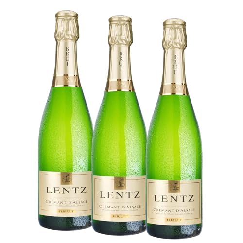 Crémant Lentz, Brut Schaumwein, Sekt aus dem Elsass (3x0,75l) von Generisch