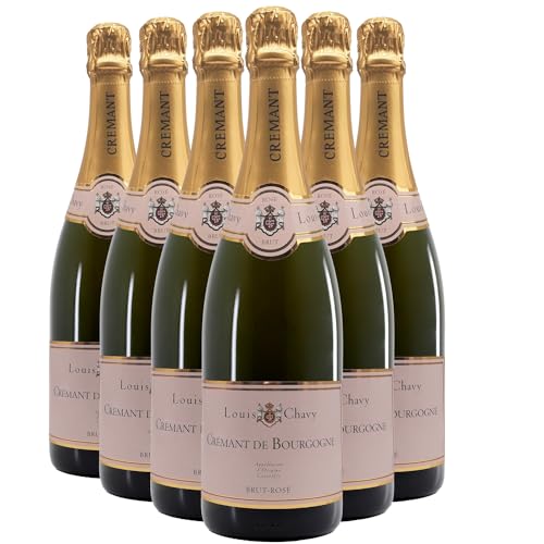 Crémant de Bourgogne Brut Rosé Roséwein - Louis Chavy - Sekt - g.U. - Burgund Frankreich - Rebsorte Chardonnay, Pinot Noir - 6x75cl von Generisch