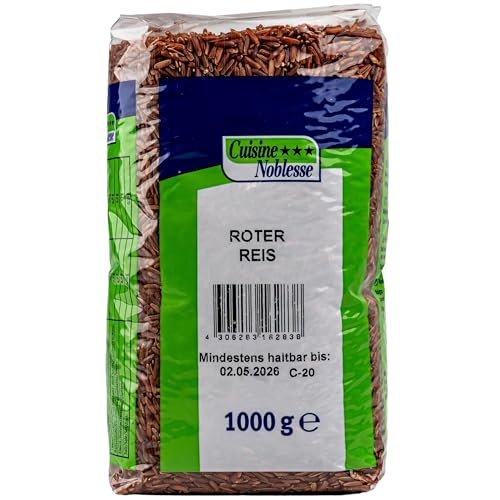 Cuisine Noblesse - Roter Reis in 1000 g Packung - Naturreis Langkorn rot ideal für Bowls, Salate, Currys und indische Gerichte - Premium Langkornreis von Generisch