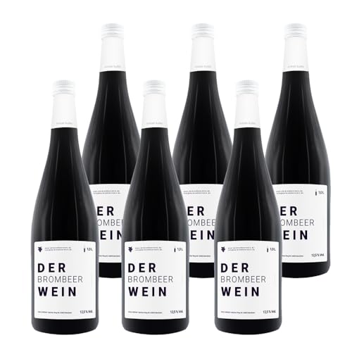 DER BROMBEERWEIN 6er Pack vollmundiger Premium-Fruchtwein mit 12,5% Vol. (1 Liter Flasche) von Generisch