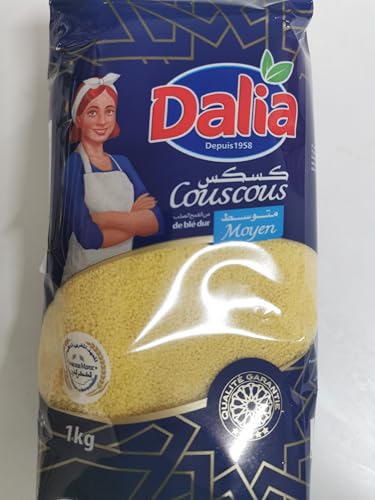 Dalia Couscous Mittel - 1kg Hartweizen Grieß, Marokkanischer Couscous, Mittelkörnig, Hochwertige Qualität von Generisch