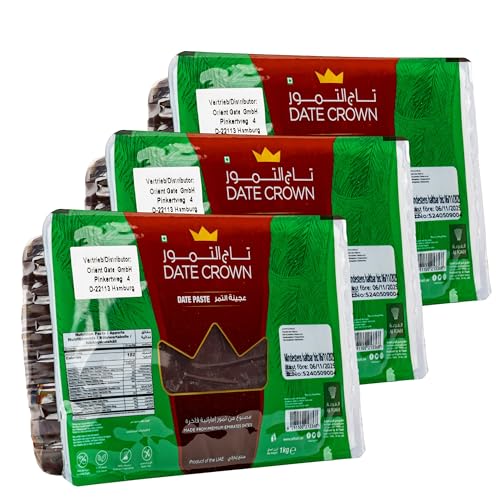 Date Crown - 3er Pack Typisch orientalische Dattel Paste 1000 Gramm - Dattelpaste hergestellt aus 100% Datteln ideal zum Kochen und Backen von Generisch