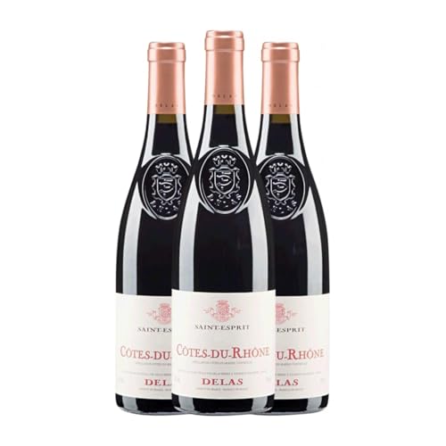 Delas Frères Saint Esprit d'Origine Côtes du Rhône 75 cl Rotwein (Karton mit 3 Flaschen von 75 cl) von Generisch