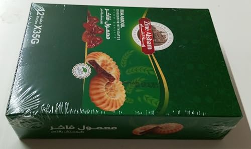 Digestive mit Datteln – Maamoul-Traditionelles Gebäck ohne künstliche Farbstoffe – Hergestellt in Jordanien – 12 * 35g von Generisch