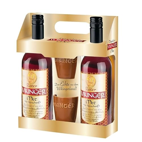 Doppelter Roter Wikinger Met 2 x 0,75 Liter incl. 2 Wikinger Met Becher von Generisch