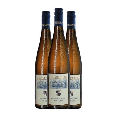 Dreihornmühle Kalk & Lehm Sauvignon Weiß Trocken Rheinhessen 75 cl Weißwein (Karton mit 3 Flaschen von 75 cl) von Generisch