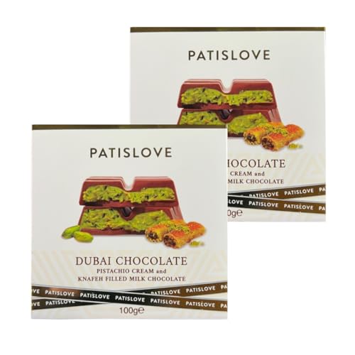 Dubai Schokolade Patislove mit Pistazien und Kadayif Füllung 100g (2er Pack) von Generisch