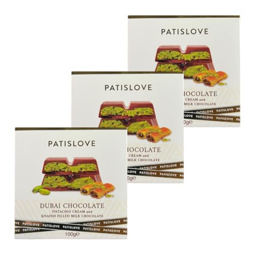 Dubai Schokolade Patislove mit Pistazien und Kadayif Füllung 100g (3er Pack) von Generisch