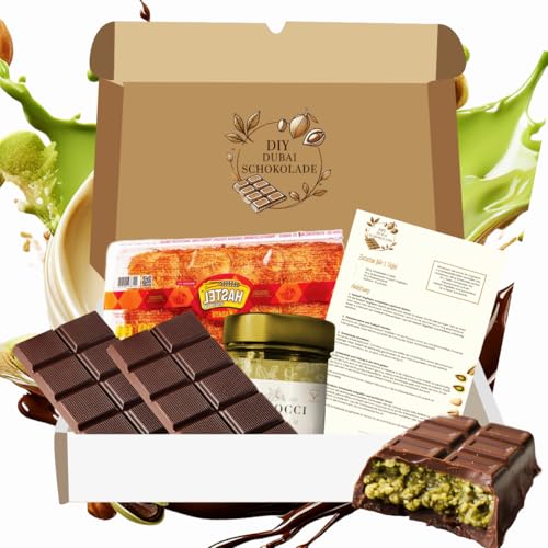 Dubai Schokolade Zutaten - DIY Set/Kit - Kadayif/Engelshaar - Pistaziencreme - Schokolade - Rezept von Generisch