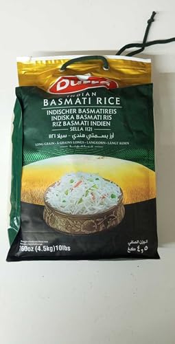 Durra Indischer Basmati Reis Sella 1121 - Langkorn, Aromatisch, Perfekt für indische Gerichte, 100% Rein, 4.5 kg von Generisch