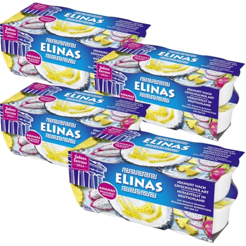 Elinas Joghurt nach griechischer Art Ananas-Drachenfrucht 600 Gramm x 4 Stück von Generisch