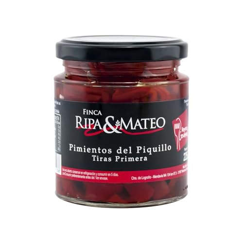 FINCA RIPA & MATEO Piquillo-Paprika in Streifen 210 g Glas 4er Pack von Generisch